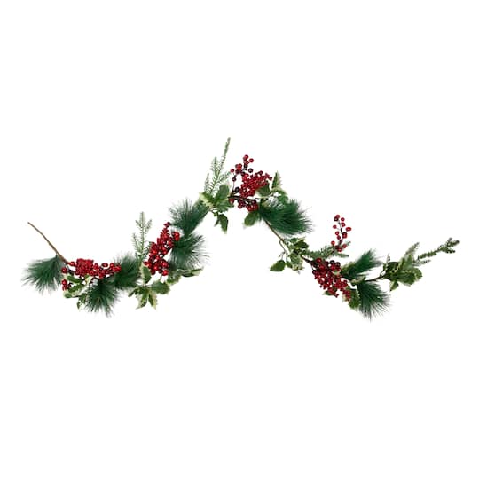5ft. Holly &#x26; Pine Springs Christmas Garland